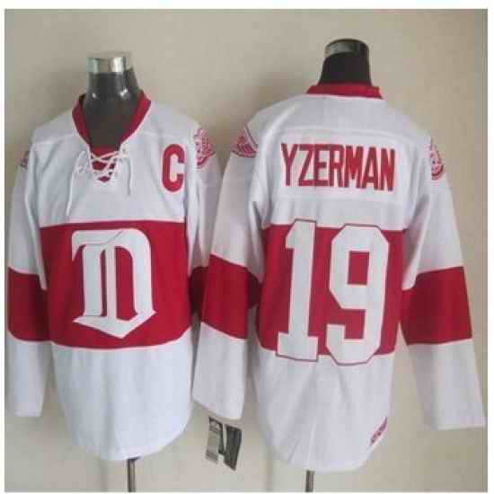 Detroit Red Wings #19 Steve Yzerman White Winter Classic CCM Throwback Stitched NHL jersey